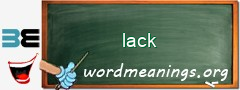 WordMeaning blackboard for lack